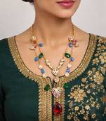 Gold plated multicolor kundan necklace