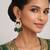 Gold plated green kundan earrings