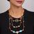 Gold plated multicolor kundan layered necklace