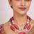 Gold plated pink kundan necklace