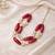 Gold plated pink kundan necklace