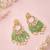 Gold plated green kundan earrings