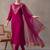 women ethnic motifs embroidered regular thread work kurta & trousers with dupatta