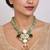 Gold plated green kundan necklace