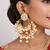 Gold plated white beaded earrings