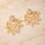 Gold plated white beaded earrings