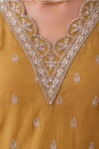 women ethnic motifs embroidered regular thread work kurta trousers & with dupatta