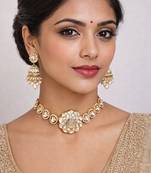 Gold plated polki necklace