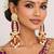 Gold plated red kundan earrings