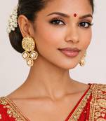 Gold plated gold kundan earrings