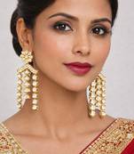 Gold plated gold kundan earrings