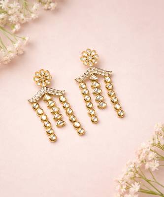 Gold plated gold kundan earrings 2