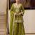 P green chinon readymade suit with embroidery & sequence work