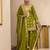 P green chinon readymade suit with embroidery & sequence work