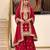Red chinon readymade suit with embroidery & sequence work