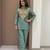 Blue silk blend readymade 2 piece set with embroidery & beads work