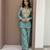 Blue silk blend readymade 2 piece set with embroidery & beads work