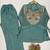 Blue silk blend readymade 2 piece set with embroidery & beads work