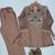 Peach silk blend readymade 2 piece set with embroidery & beads work