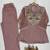 Pink silk blend readymade 2 piece set with embroidery & beads work
