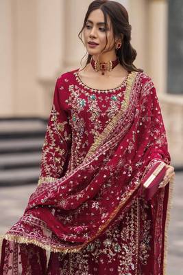 Rani georgette readymade suit with embroidery & sequence work 2