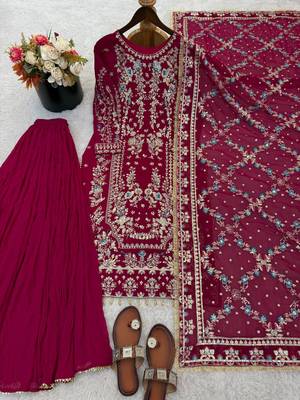 Rani georgette readymade suit with embroidery & sequence work 4