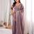 Lavender silk blend readymade suit with mirror & border work
