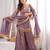 Lavender silk blend readymade suit with mirror & border work