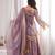 Lavender silk blend readymade suit with mirror & border work