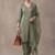 women ethnic motifs embroidered regular thread work kurta & trousers with dupatta