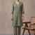 women ethnic motifs embroidered regular thread work kurta & trousers with dupatta