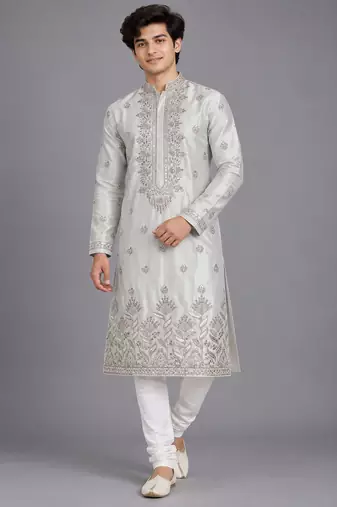 Classic cream embroidered kurta set