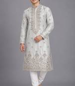Classic cream embroidered kurta set