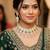 Pista necklace set with earrings & maang tikka kundan & agate stone lekar gold plating