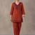 women ethnic motifs regular thread work cotton kurta with trousers