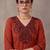 women ethnic motifs regular thread work cotton kurta with trousers