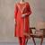 women ethnic motifs embroidered regular thread work kurta trousers & with dupatta