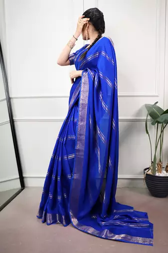 elegant dola silk blend saree with zari weaving and blouse