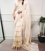 elegant dola silk blend saree with zari weaving and blouse