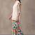 women floral colourblocked regular kurta with trousers