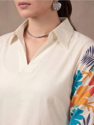women floral colourblocked regular kurta with trousers 4
