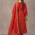 women ethnic motifs embroidered empire thread work kurta with trousers & with dupatta