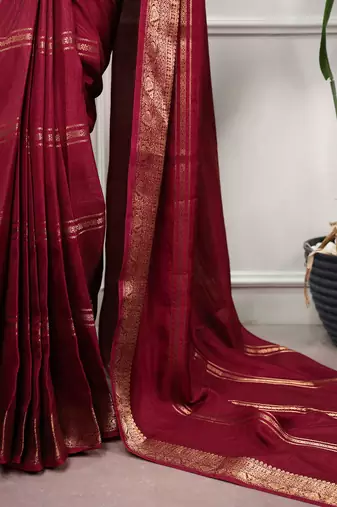 elegant dola silk blend saree with zari weaving and blouse