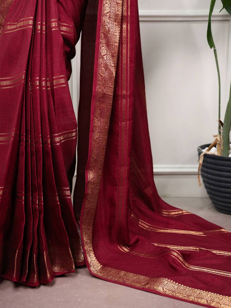 elegant dola silk blend saree with zari weaving and blouse