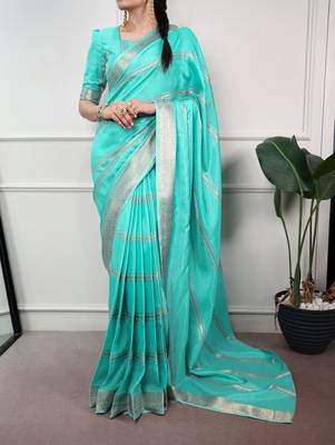 elegant dola silk blend saree with zari weaving and blouse 1
