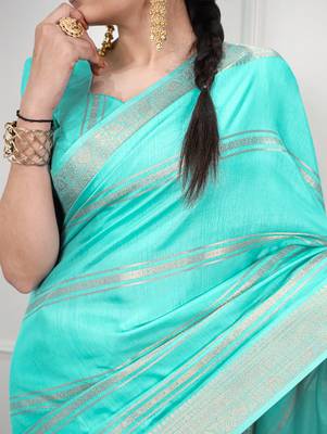 elegant dola silk blend saree with zari weaving and blouse 2