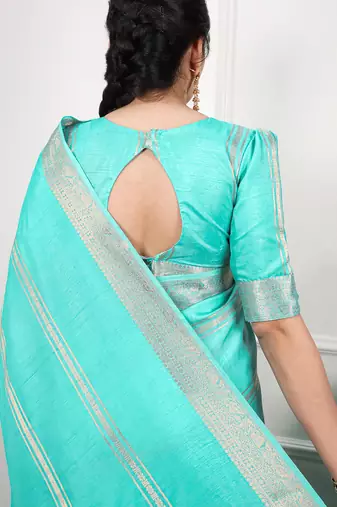 elegant dola silk blend saree with zari weaving and blouse