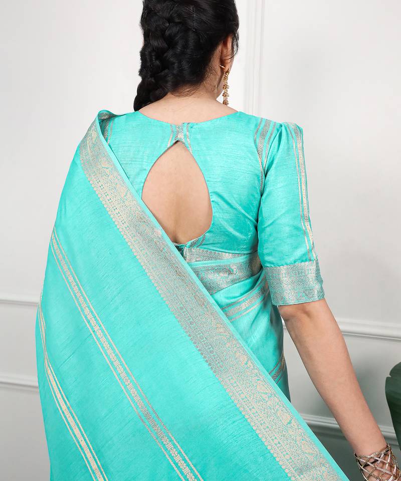 elegant dola silk blend saree with zari weaving and blouse