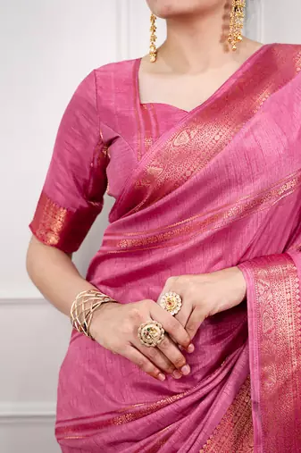 elegant dola silk blend saree with zari weaving and blouse