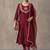 women ethnic regular thread work kurta with trousers with dupatta